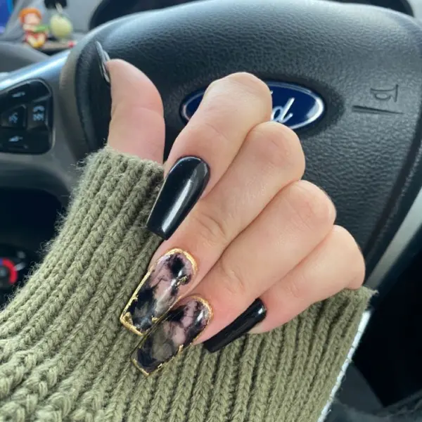 Silken Smoke Black Nails Design