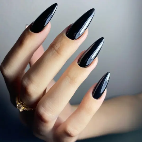 Vamp Noir Black Nails Design