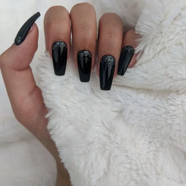 Jet Fuel Black Nails Design