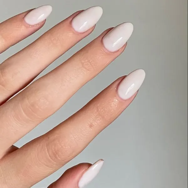 Glossed Almond Nails Design