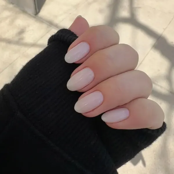 Nude Mirage Oval Nails Design