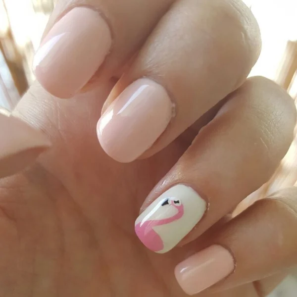 Flamingo Fever Nails Design