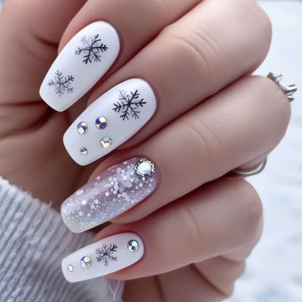 Snowfall Bliss White Nail Designs