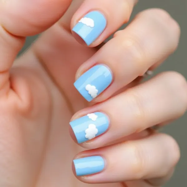 Cloud Kissed Nail Design