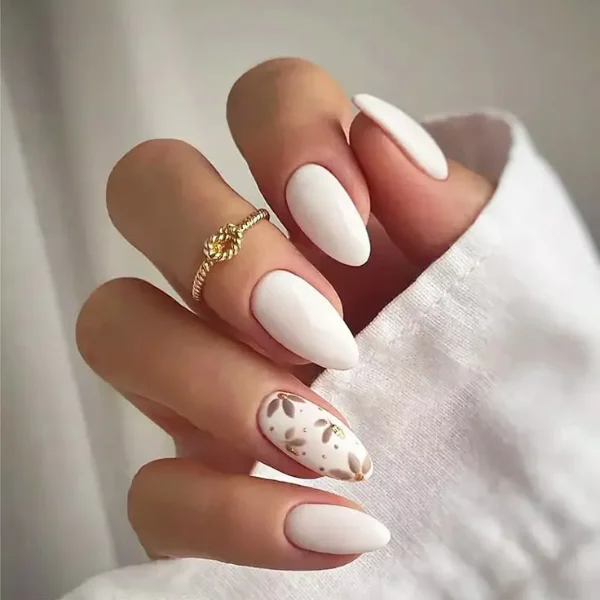 Almond Blossom Nail Design