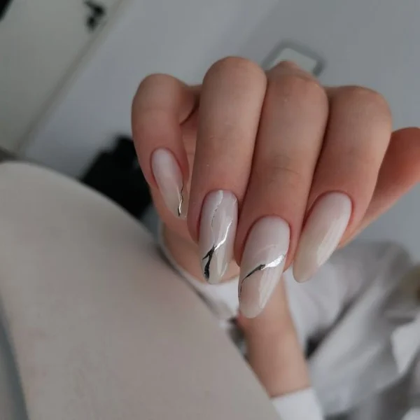 Silver Lining Nail Design