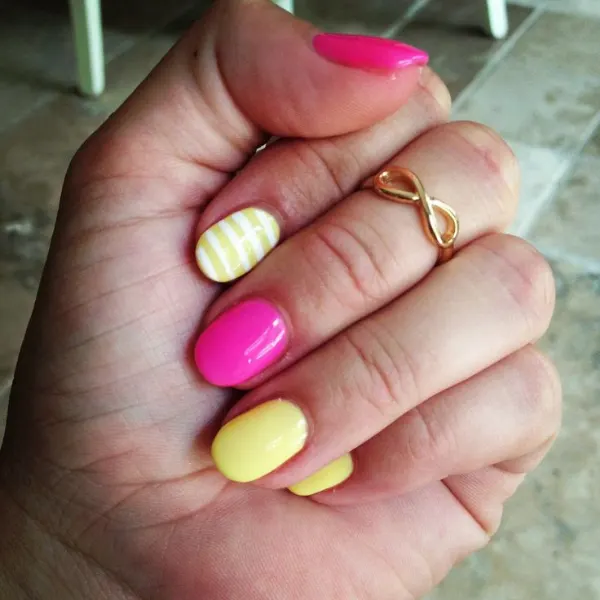 Pink Lemonade Pop Nail Design