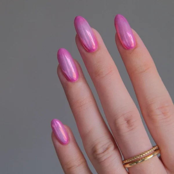 Pink Stardust Nail Design