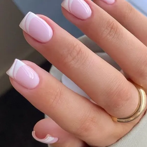 Modern Swirl French Manicure