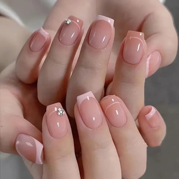 Pink Tips with Tiny Gems