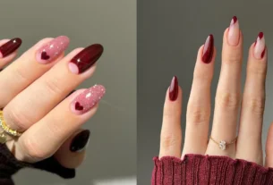 Burgundy Nails Design