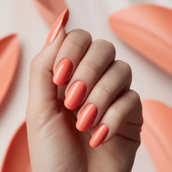 Coral Crush summer nails Design