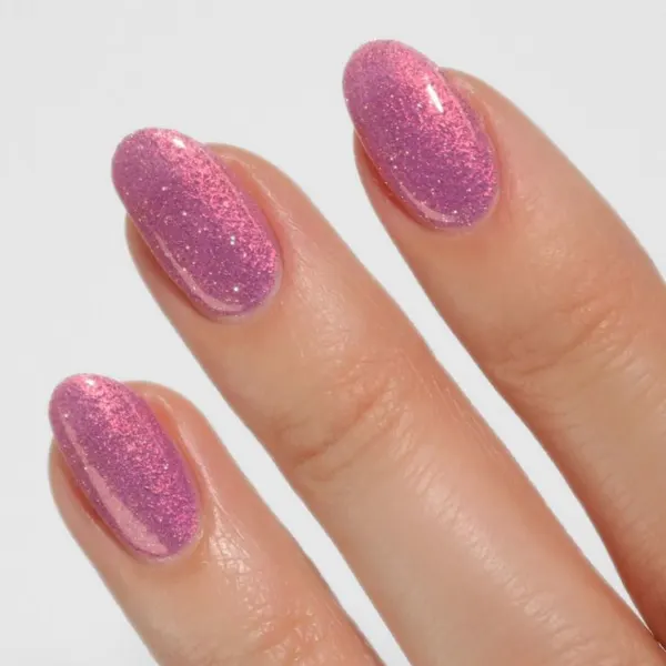 Pink Prism Glitter Nails Design