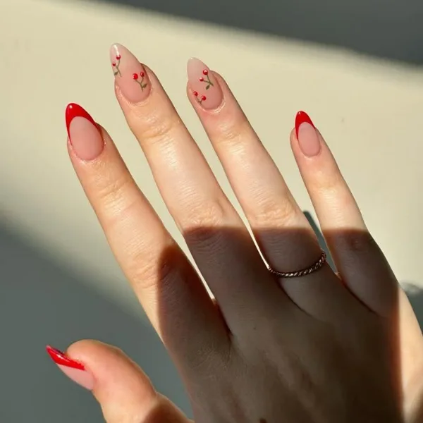 Cherry Pop Elegance Modern Nails Design