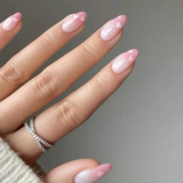 Blushing Hearts Elegance nails Design